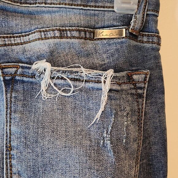 KanCan Women's Jeans Estilo Skinny Dark Wash 5/26 Distressed Ripped Denim Jeans - Picture 15 of 15